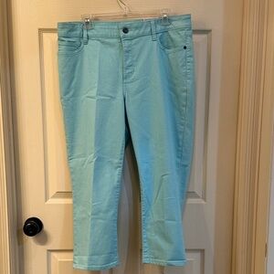 St. John's Bay Light Glacier Aqua Stretch Cropped Jeans